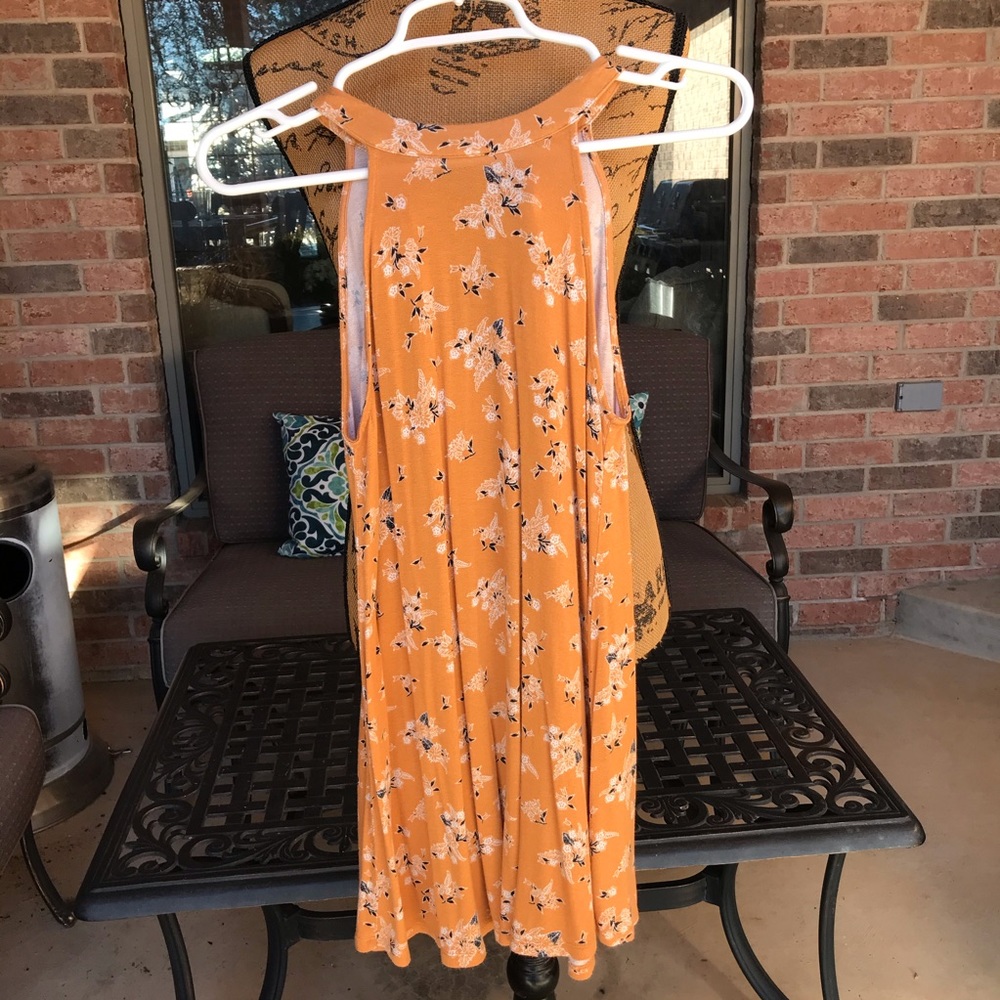 Hippie Rose Mini Dress XS Mustard/Floral